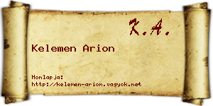 Kelemen Arion névjegykártya
